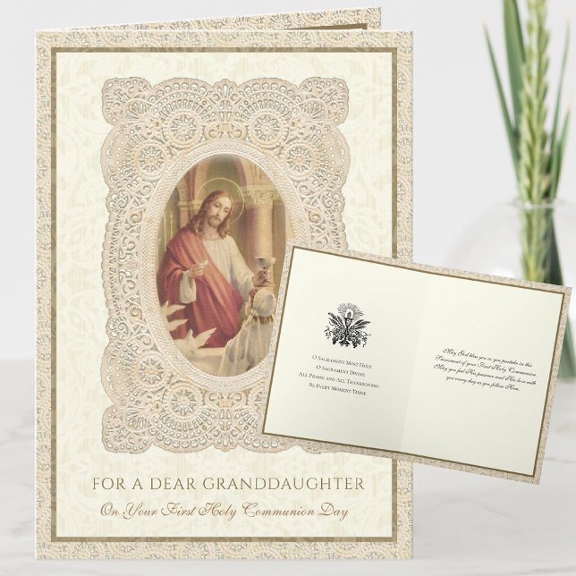 Tarjeta Chicas Primero Santa Comunión Jesús Oración (Subido por el creador)