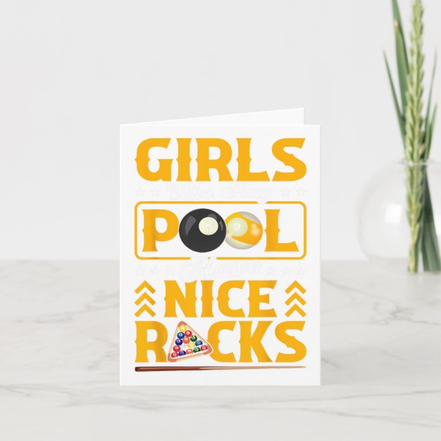 Tarjeta Chicas Que Juegan Al Piscina Tienen Bonitos Racks  (Anverso)