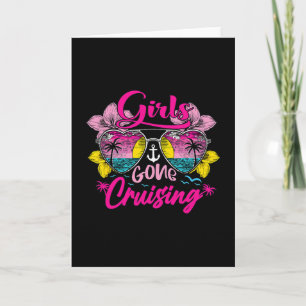 Tarjeta Chicas Retro de Crucero de Vacaciones Divertidas