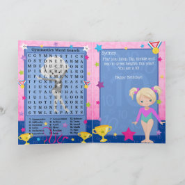 Tarjeta Chicas rubios Búsqueda de palabras Gimnasia Feliz 