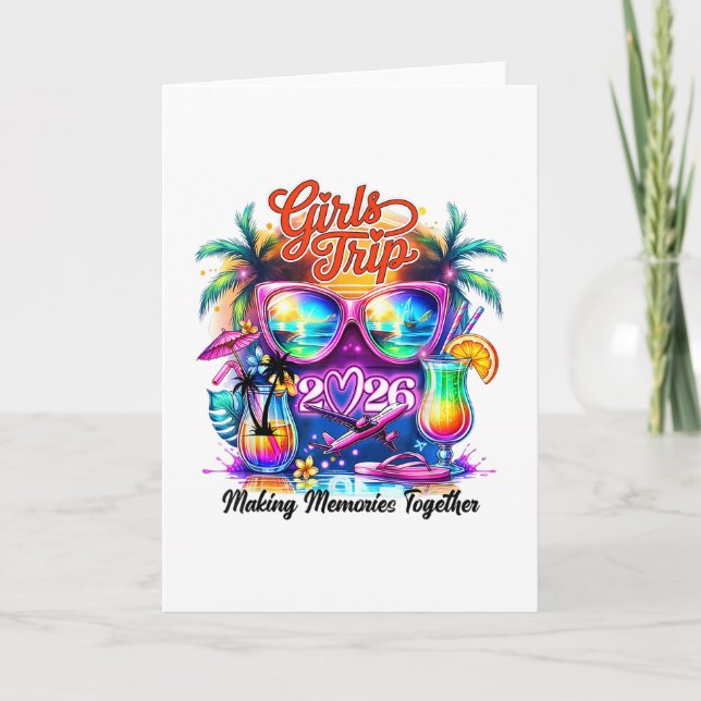 Tarjeta Chicas Viaje 2026 Creando Recuerdos Juntas Vacacio (Anverso)