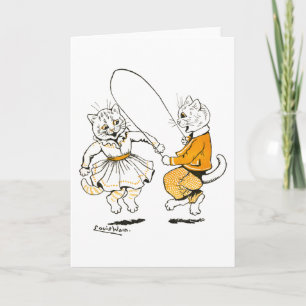 Tarjeta Chicas y niños, Louis Wain