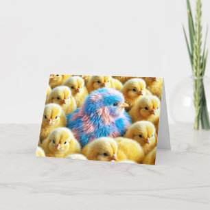 Tarjeta Chick De Pascua Con Chicas Amarillas