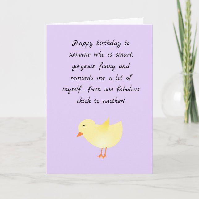 Tarjeta chick poln feliz cumpleaños sassy para ella (Anverso)