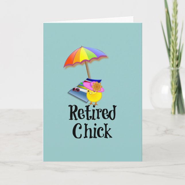 Tarjeta Chick retirado, humor de retiro (Anverso)