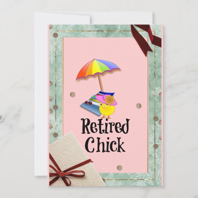 Tarjeta Chick retirado, humor de retiro (Anverso)