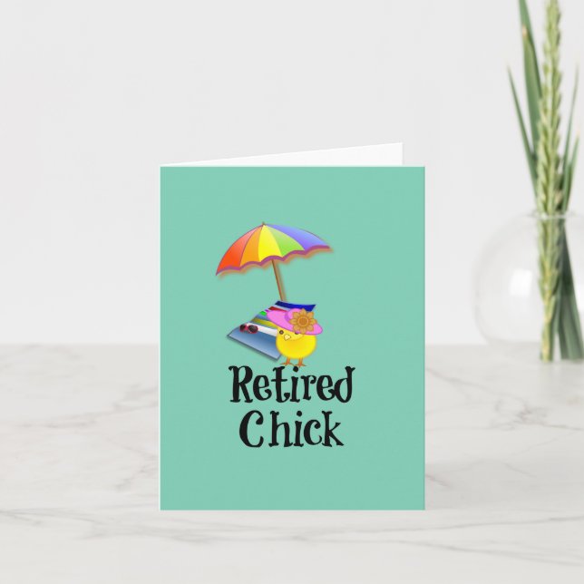 Tarjeta Chick retirado, humor de retiro (Anverso)