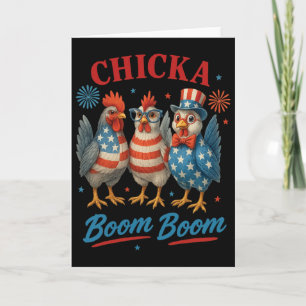 Tarjeta Chicka Boom Boom Tripulación de Pollo Patriota 4 d