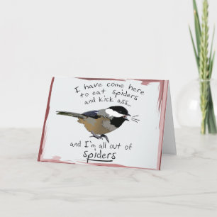 Tarjeta Chickadee Divertida Cumpleaños Asombroso Pájaro Co