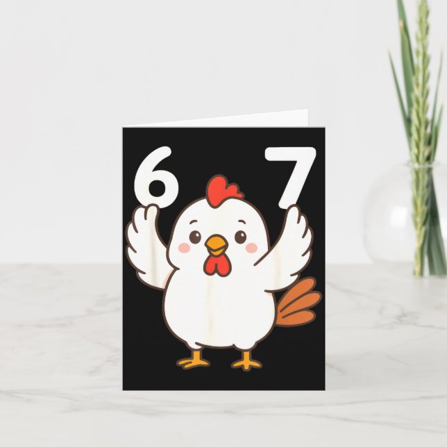 Tarjeta Chicken 67 Meme Six Seven Funny Gen Alpha  (Anverso)