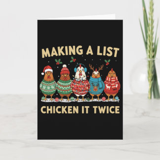 Tarjeta Chicken Christmas Shirt, Making A List Chicken It 