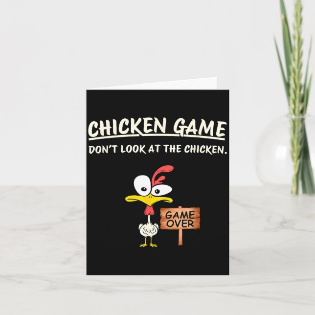 Tarjeta Chicken Game Don't Look At The Chicken Funny Chick (Anverso)
