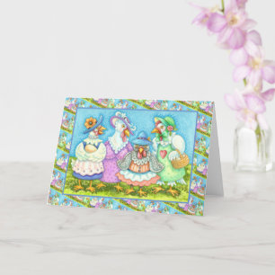 Tarjeta CHICKEN HEN FIESTA, PAÍS PRESENTADOS AMIGOS Blank