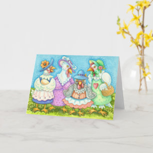 Tarjeta CHICKEN HEN FIESTA, PAÍS PRESENTADOS AMIGOS Blank