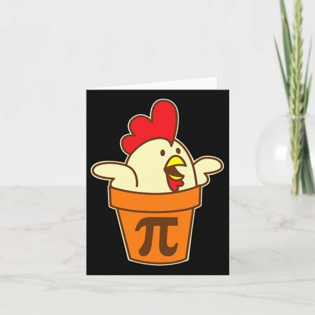 Tarjeta Chicken Pot Pi Geek Pie Matemáticas Pun Funny (Anverso)