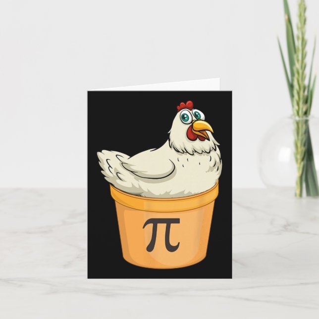 Tarjeta Chicken Pot Pie Funny Math Pun Chicken Pot Pi (Anverso)