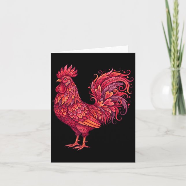 Tarjeta Chicken Valentines Day Heart For Farmers Cute Chic (Anverso)