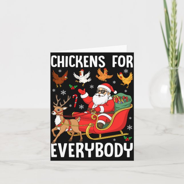 Tarjeta Chickens For Everybody Santa Chicken Farmer Comfor (Anverso)