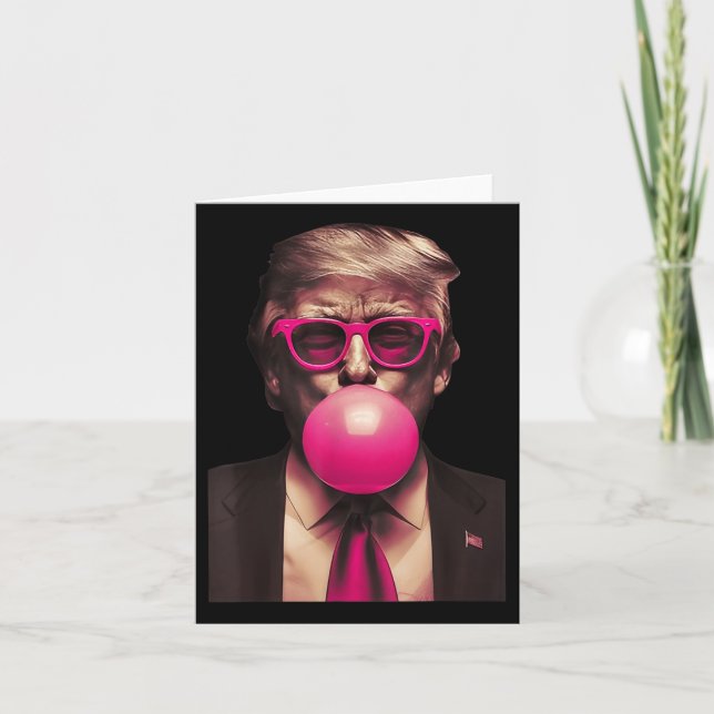 Tarjeta Chicle Burbuja Trump Divertido  (Anverso)