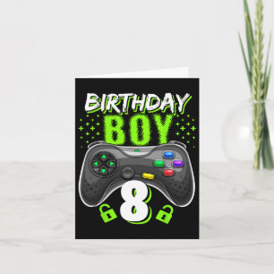 Tarjeta Chico 8 Controlador de videojuegos Jugador Cumplea