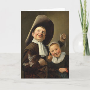 Tarjeta Chico, anguila, Chica y gato por Judith Jans Leyst