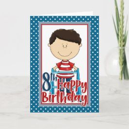 Tarjeta Chico capaz con Walker - Feliz octavo cumpleaños
