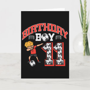 Tarjeta Chico Cumpleañero 11 Fútbol Dab 11 Años Cumpleaños