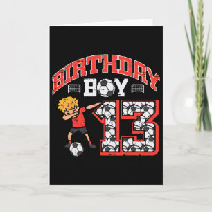 Tarjeta Chico Cumpleañero 13 Fútbol Dab Cumpleaños 13 Años