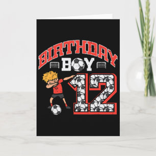 Tarjeta Chico Cumpleaños 12 Fútbol Dab 12 Años Cumpleaños 