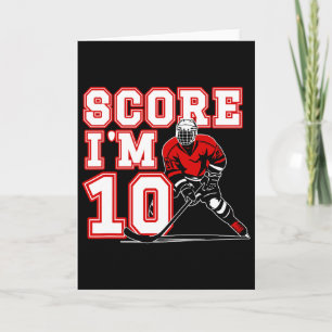 Tarjeta Chico de 10 años cumpleaños hockey sobre hielo Die