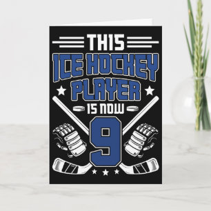 Tarjeta Chico de 9 años cumpleaños hockey sobre hielo nuev