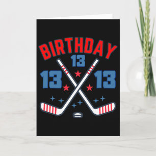 Tarjeta Chico de cumpleaños trece hockey sobre hielo 13 cu