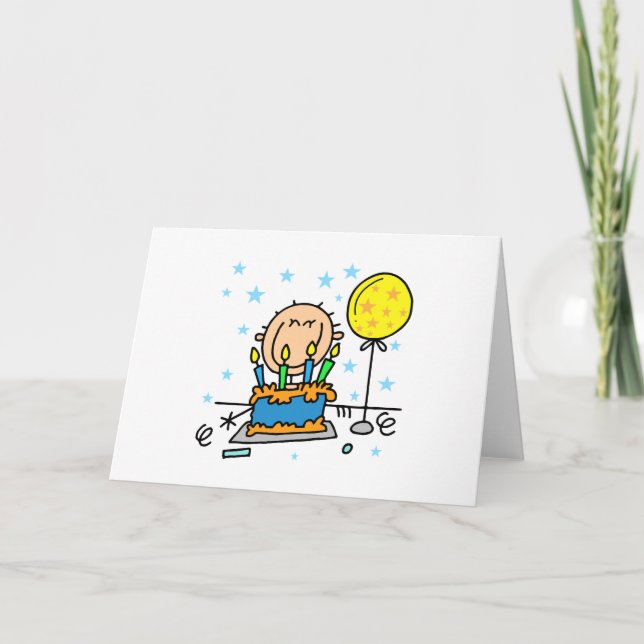 Tarjeta Chico de Figura Parcial Con Regalos De Pasteles De (Anverso)