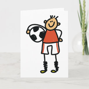 Tarjeta Chico de fútbol de palitos Figura de fútbol