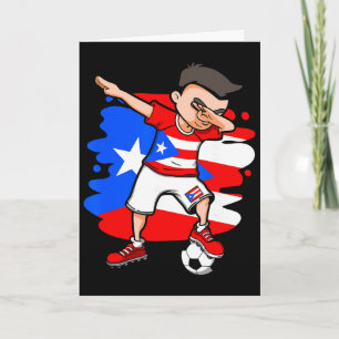 Tarjeta Chico de fútbol haciendo Dabbing Puerto Rico Jerse