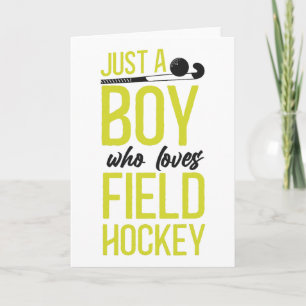 Tarjeta Chico de Hockey sobre Césped Solo un Chico que Ama