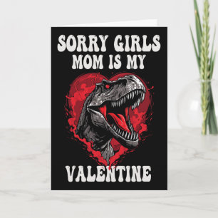 Tarjeta Chico divertido dinosaurio T Rex lo siento chicas