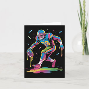 Tarjeta Chico Divertido Fútbol Goteo Niño Juventud Tie Dye