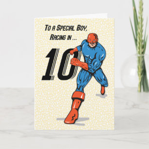 Tarjeta Chico Especial Cumpleaños 10 Superhéroe