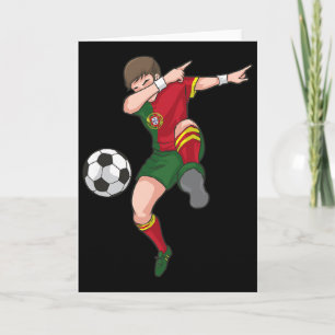 Tarjeta Chico Fútbol Dabbing Portugal Camiseta Fútbol Port