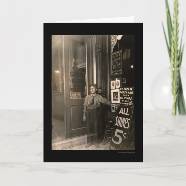 Tarjeta Chico griego de limpieza de zapatos 1908 (Anverso)