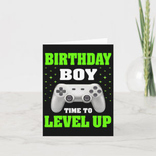 Tarjeta Chico Hora De Subir De Nivel Juego De Video Cumple