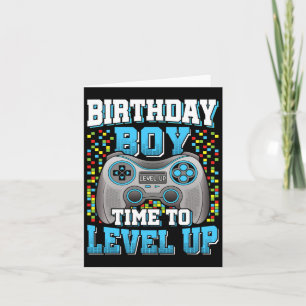 Tarjeta Chico Hora De Subir De Nivel Videojuego Cumpleaños