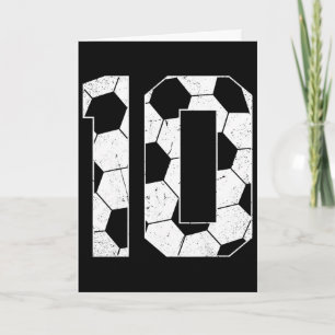 Tarjeta Chico jugador de fútbol cumple 10 años