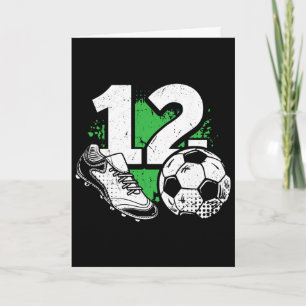 Tarjeta Chico jugador de fútbol cumple 12 años
