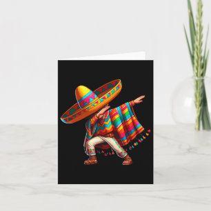 Tarjeta Chico Mexicano Haciendo Dabbing con Poncho Cinco D
