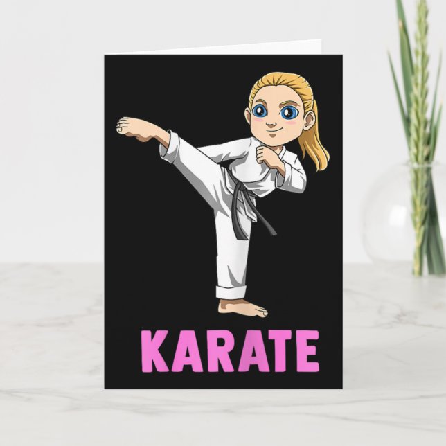Tarjeta Chico Pateando Y Golpeando - Chica Monada De Karat (Anverso)