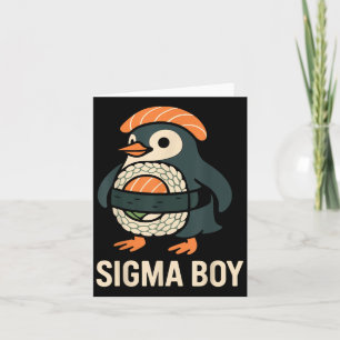 Tarjeta Chico Sigma Cerebro Italiano Divertido Meme Pingüi
