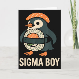 Tarjeta Chico Sigma Cerebro Italiano Divertido Meme Pingüi