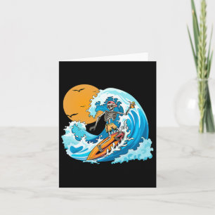 Tarjeta Chico Vacaciones de Verano Esqueleto Surf Hawaii H